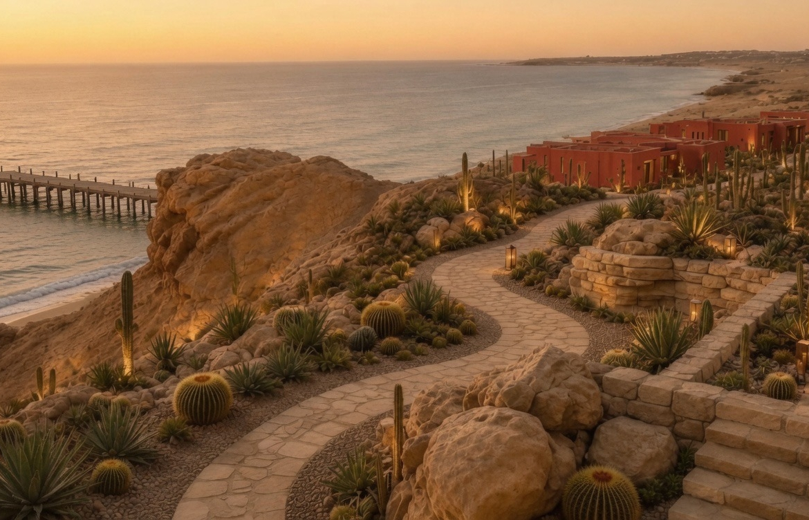 Natural cliff walking trails near Coral Coves Apartments with panoramic Red Sea views