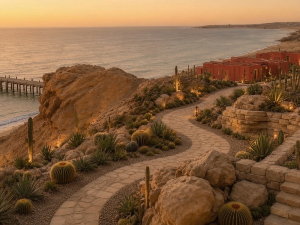 Natural cliff walking trails near Coral Coves Apartments with panoramic Red Sea views