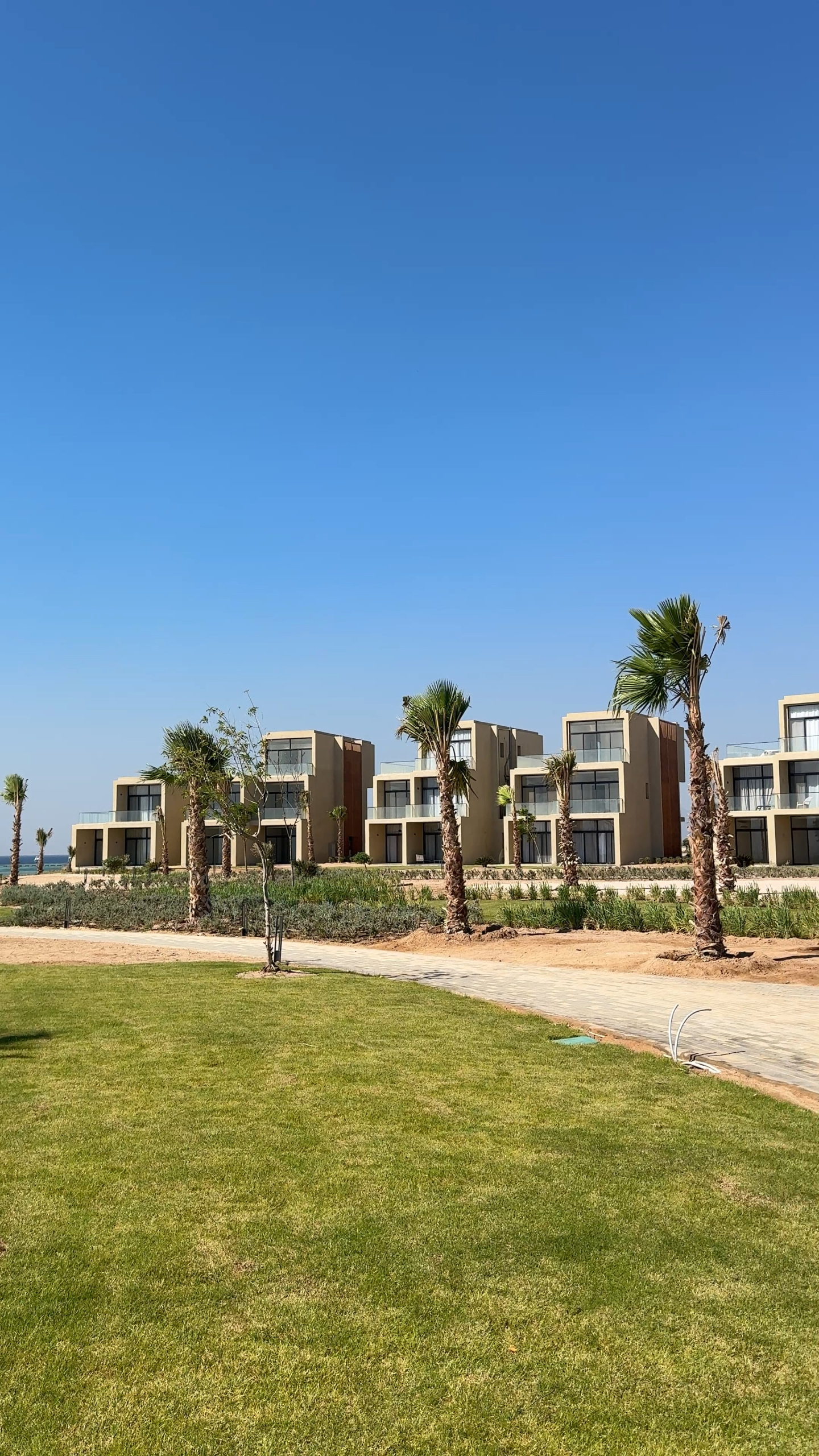Modern residential villas and landscaping in Somabay Egypt
