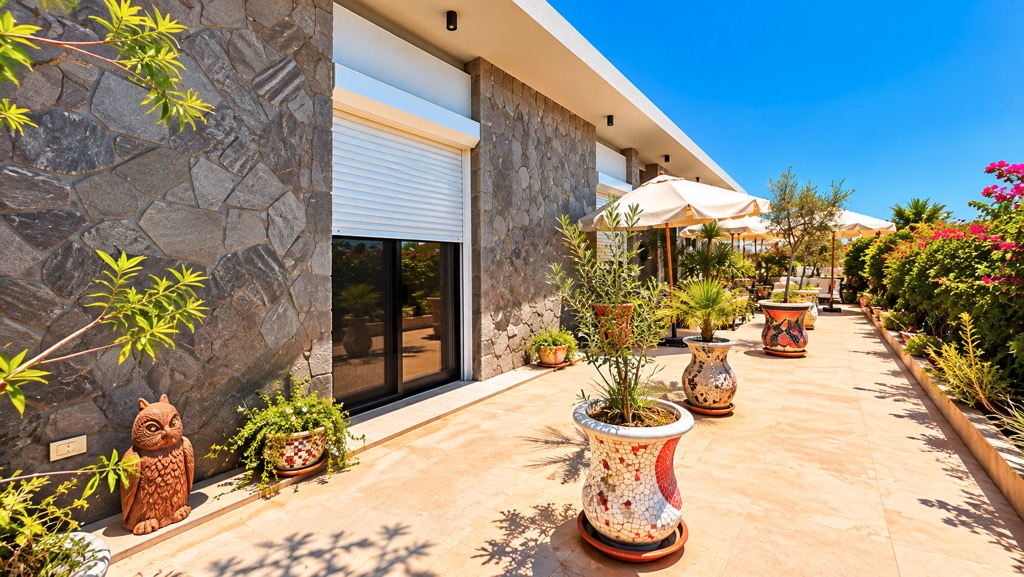 Terrace outside Wadi Jebal chalet
