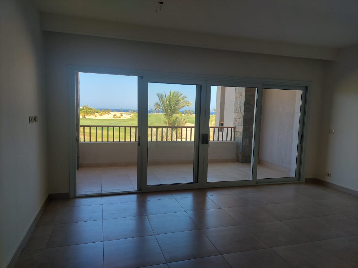 Living room opening onto the sea-view terrace